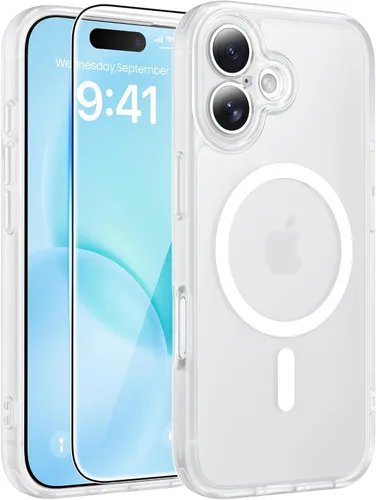 Vista 339 de FNTCASE - Funda para iPhone 16 Pro: magnética, mate, translúcida, de grado militar, protectora contra caídas, resistente, fina, duradera y a prueba