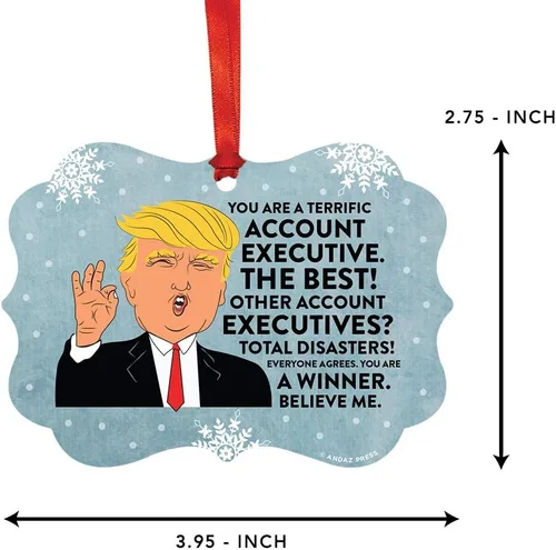 Vista 5 de Andaz Press Presidente Donald Trump Fancy Frame Recuerdo Adorno de Navidad Regalo de broma Ejecutivo de Cuenta, 1 paquete, Divertidas Ideas