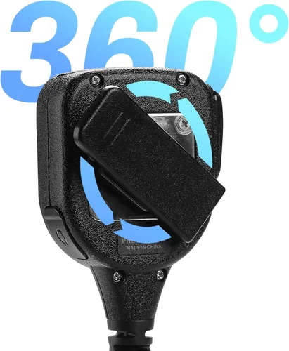 Vista 6 de Micrófono de altavoz impermeable para hombro con 2 pines, bidireccional, compatible con radios walkie talkie UV-5R, BTECH, Kenwood, Retevis