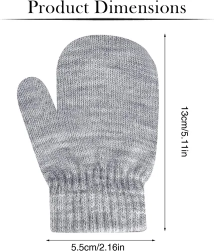 Vista 2 de ONESING 5 pares de mitones negros para bebés, guantes cálidos para recién nacidos, guantes de invierno para bebés y niñas