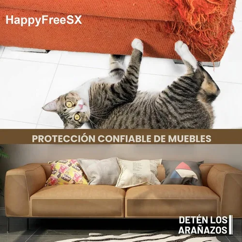 Vista 6 de Protector de muebles antiarañazos para gatos, paquete de 10, cinta disuasoria de arañazos para gatos, protector de sofá para gatos, protectores