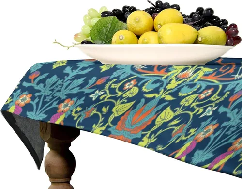 Vista 304 de Mantel Floral Retro de Pájaros, Diseño Original Bohemio William Morris Estampado Cubierta de Mesa para Hogar Picnic Fiesta Comedor Cocina William