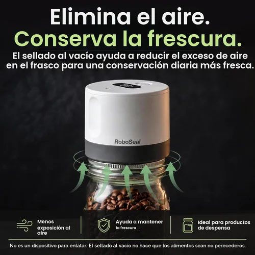 Vista 4 de Roboseal - Kit de sellado al vacío eléctrico para tarros Mason con 50 tapas