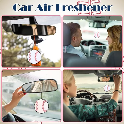 Vista 6 de 12 piezas ambientador para coche colgante de larga duración aroma regalo para amantes del deporte ambientador automotriz aromaterapia tableta espejo