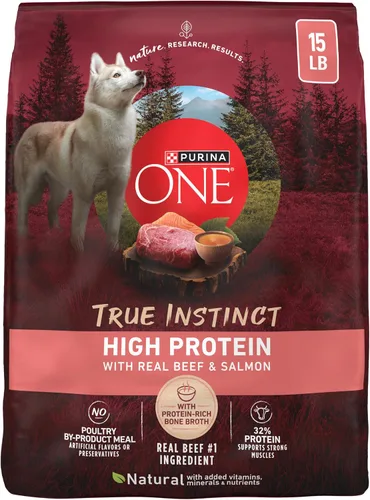 Vista 20 de Purina ONE True Instinct con una mezcla de pavo auténtico y venado alimento para perros seco - Bolsa de 7.4 lb Denso en nutrientes, con un 30%