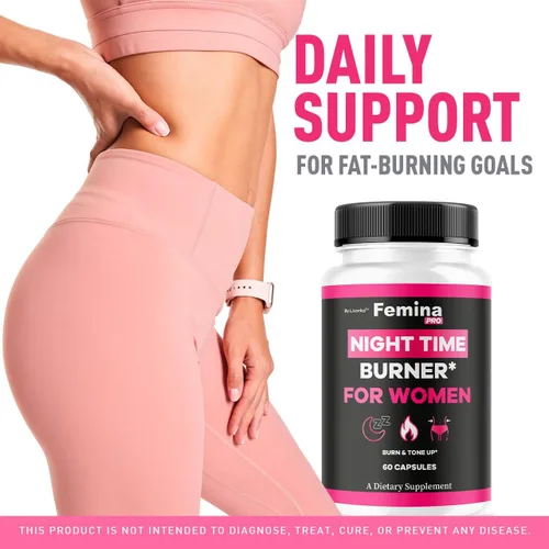 Vista 3 de FeminaPro - Fórmula nocturna avanzada, FeminaPro Nighttime Máxima Fuerza para Salud y Bienestar, FeminaPro Pastillas nocturnas para mujeres
