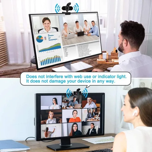Vista 6 de Paquete de 2 fundas universales para cámara web, cubierta de lente de cámara web externa para computadora de escritorio, cubierta de obturador, clip