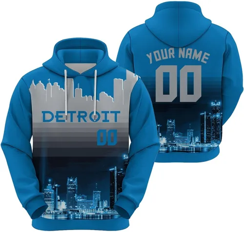 Vista 8 de Custom Football Hoodies City Night Skyline Personalized Sweatshirt Name Number Fan Gift Pullover for Men Women Youth