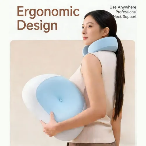 Vista 3 de Luocute Almohada de espuma viscoelástica, almohada cervical ergonómica para aliviar el dolor de cuello con enfriamiento, ortopédica para personas