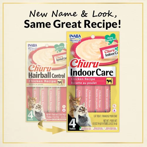 Vista 3 de INABA Churu - Puré para gatos, funcional, cremoso para lamer para gatos, para cuidado en interiores y control de bolas de pelo, 0.5 onzas cada uno