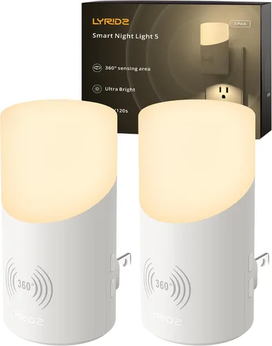 Vista 8 de Lyridz - Luz nocturna LED enchufable con sensor de movimiento de 360°, luces nocturnas regulables de 1 a 150 lúmenes para interiores para baño