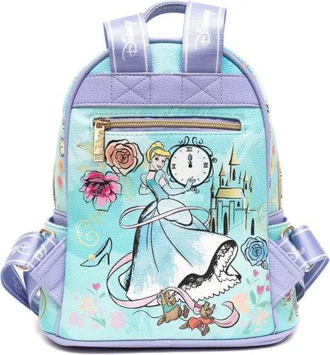 Vista 2 de Mini mochila de moda de cuero vegano Cenicienta de 11 pulgadas, Azul, Classic