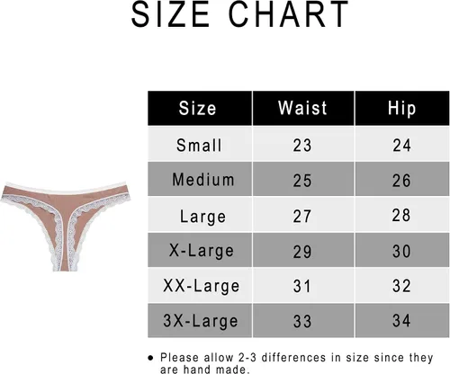 Vista 5 de COREGEO. Tanga de algodón para mujer, ropa interior de encaje (paquete de cinco)
