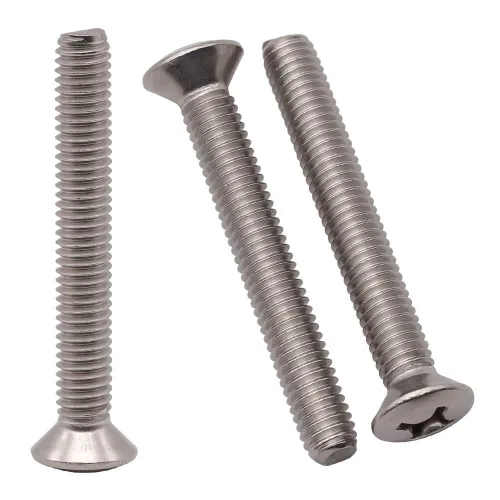 Vista 10 de Tornillos de máquina Phillips de cabeza ovalada de 1/4-20 x 1 (30 unidades), acero inoxidable 304 18-8, tornillos de cabeza avellanada elevados