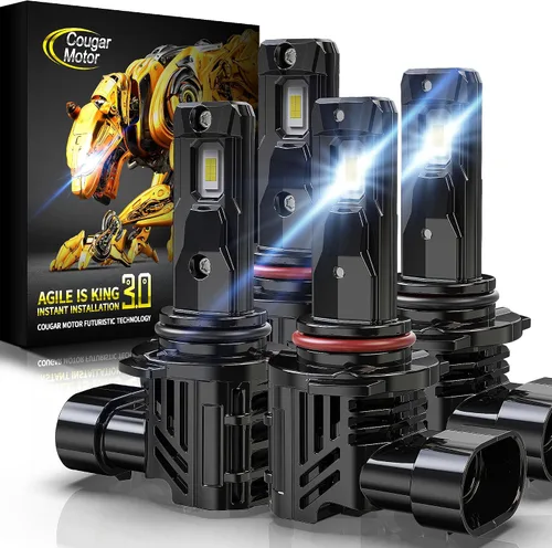 Vista 10 de Cougar Motor Bombillas antiniebla H4, sin polaridad con ventilador de refrigeración ATV/UTV H4, lámparas antiniebla auxiliares, Plug-N-Play, paquete