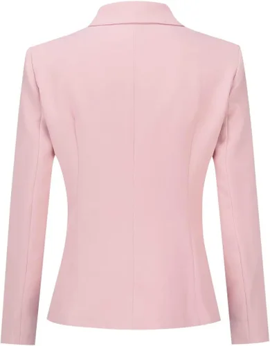 Vista 2 de YUNCLOS Conjunto de traje de trabajo de oficina de 2 piezas para mujer, blazer y pantalones de un botón