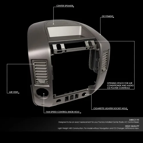 Vista 2 de DNA MOTORING Center Dash Audio A/C Finisher Surround Bisel con altavoz Bisel compatible con 04-06 Titan / 05-06 Armada Panel Lid 682577S000