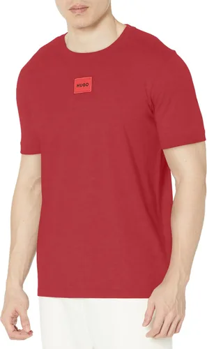 Vista 40 de Hugo Mens Ribbed Crew Neck Regular Fit Center Logo T-Shirt Blanco (Chalk White)