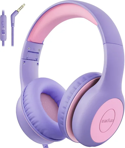 Vista 15 de EarFun K1 - Auriculares para niños con cable con micrófono, auriculares