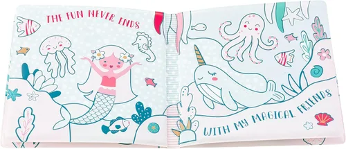Vista 3 de Stephen Joseph, Libro flotante que cambia de color, juguetes de baño para niños pequeños, sirena