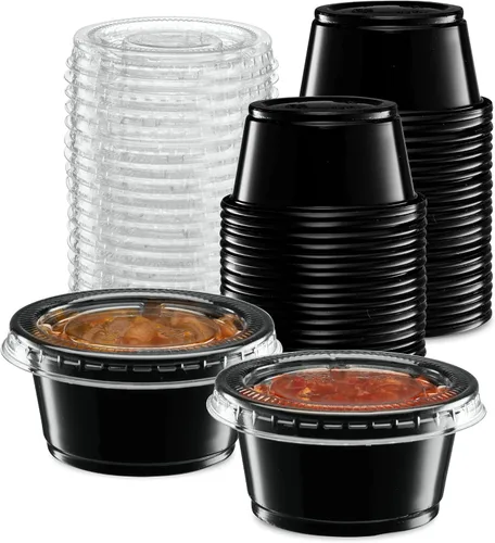 Vista 18 de Vasos de plástico sumergibles negros para porciones de 4 oz - 100