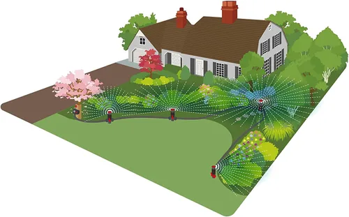 Vista 5 de Eden 98063 Sistema de riego de jardín con diseño flexible multiajustable y manguera de jardín de goma 94051 y rociador de jardín de diseño flexible