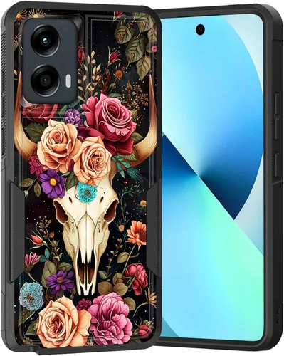 Vista 225 de para Moto G Play 4G 2024, funda de dos capas híbrida resistente y a prueba de golpes, PC duro + silicona suave protectora para Motorola Moto G Play