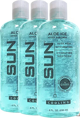 Vista 9 de Sun Laboratories by Giesee Gel de hielo de aloe vera, gel de aloe vera orgánico puro, loción para después del sol con aloe para aliviar quemaduras