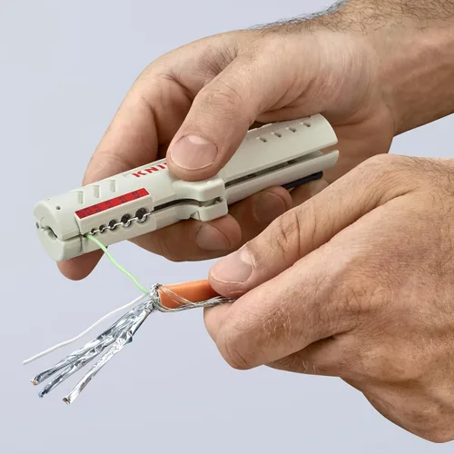 Vista 5 de KNIPEX - Herramientas 16 65 125 SB - Herramienta de pelado de cables de datos (1665125SB)