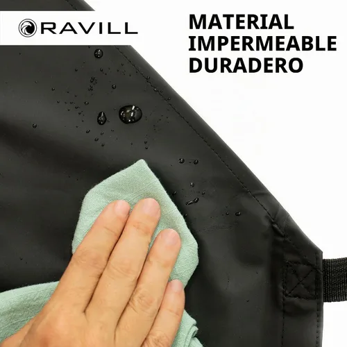 Vista 7 de Ravill Delantal impermeable para hombres y mujeres, delantales de trabajo multiusos de 35 pulgadas para lavavajillas, aseo de perros, limpieza Negro