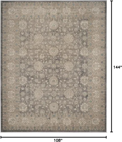 Vista 55 de Safavieh Sofia Collection SOF330B, tapete clásico color gris claro y beige, Polipropileno