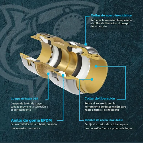 Vista 5 de SharkBite Válvula de bola máxima de 1/2 pulgada con ventilación de drenaje y pestaña de montaje, empuje para conectar accesorios de plomería