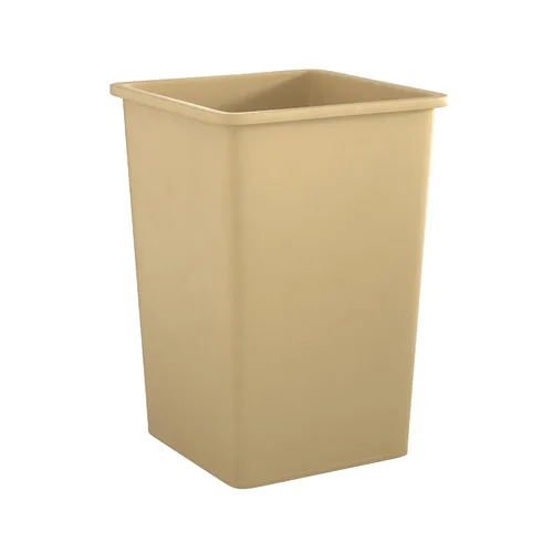 Vista 41 de Bote de basura comercial cuadrado beige de 19 galones para escuela, hotel, oficina, almacén, centro comercial, restaurante