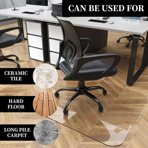 Vista 8 de Tapete transparente resistente para silla de oficina de 32 x 48 pulgadas Chair Mat Under Computer Desk Floor Mat Protector for Carpeted Floors