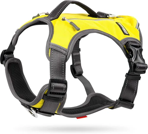Vista 15 de Fida - Arnés resistente para perro, pechera para viaje, campamento o senderismo. Para perro pequeño, mediano y grande, con 2 bolsillos laterales