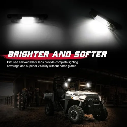 Vista 3 de OFFROADTOWN UTV - Luz interior universal para montaje en barra enrollable, luz LED cúpula, luz de jaula enrollable de luz de cortesía, luz superior