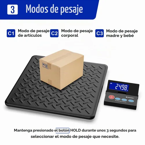 Vista 5 de UNIWEIGH 440 lb Escala postal digital de 10 g de precisión para envíos de paquetes con LCD retroiluminada, plataforma de acero aleado, alimentación