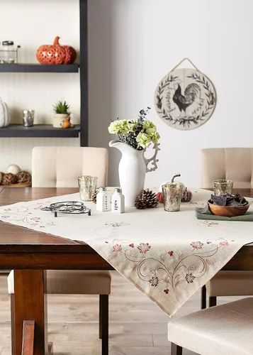 Vista 6 de DII Decoración de mesa de otoño, decoración de interior, Acción de Gracias, decoración de mesa, 40 x 40, trigo otoñal