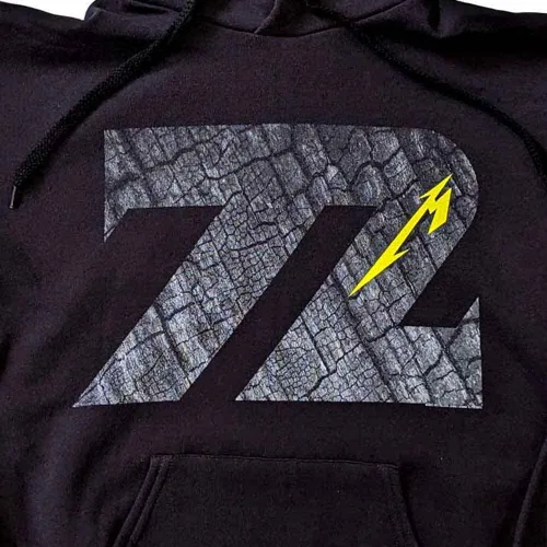 Vista 3 de Rock Off officially licensed products Metallica Sudadera con capucha 72 Seasons Charred Band Logo Oficial Hombre Negro Pullover