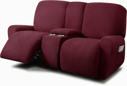 Vista 14 de ULTICOR Fundas de sofá reclinable de 8 piezas, fundas elásticas de jacquard para sofá reclinable de 3 cojines, fundas deslizables gruesas, suaves