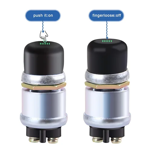 Vista 5 de CarBole Interruptor de arranque de botón pulsador 12V 20A, interruptor de arranque momentáneo impermeable para motor de automóvil, camión, barco, RV
