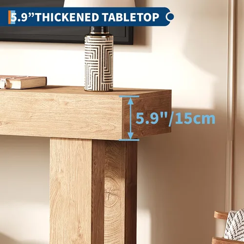 Vista 3 de Mesas consola de 63 pulgadas de largo para entrada, mesa de sofá de madera estrecha detrás del sofá, estilo granja, perfectas para entrada, sala