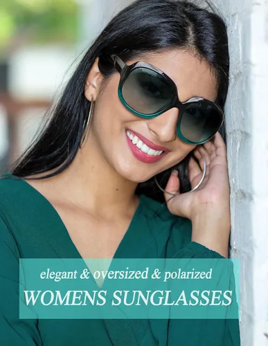 Vista 213 de Joopin Lentes de sol de gran tamaño para mujer, polarizados, grandes, para conducción, protección UV, grandes sombras