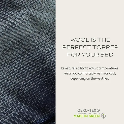Vista 5 de Pendleton Eco-Wise - Cobija de lana lavable, Lana y mezcla de lana, gemelo Manta lavable para todas las estaciones, individual de 66 x 96 Gris
