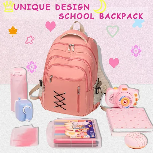 Vista 3 de HotAdsFW Mochila escolar para niños, adolescentes, mujeres, hombres y niñas, mochila de viaje para escuela primaria, secundaria, universidad
