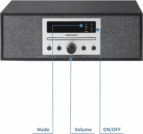 Vista 5 de Crosley CR3504A-BK Finn Radio Reproductor de CD, negro