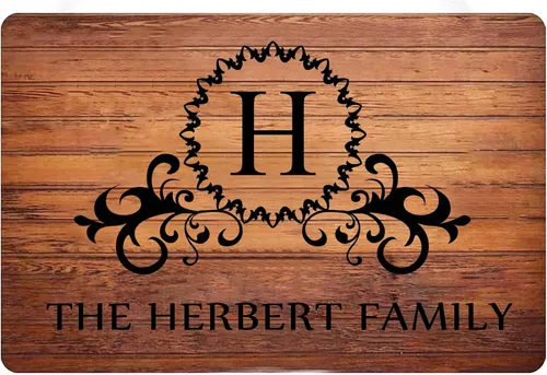 Vista 10 de Letreros personalizados personalizados con nombre de familia, círculo inicial para puerta delantera, nombre personalizado, arte de pared