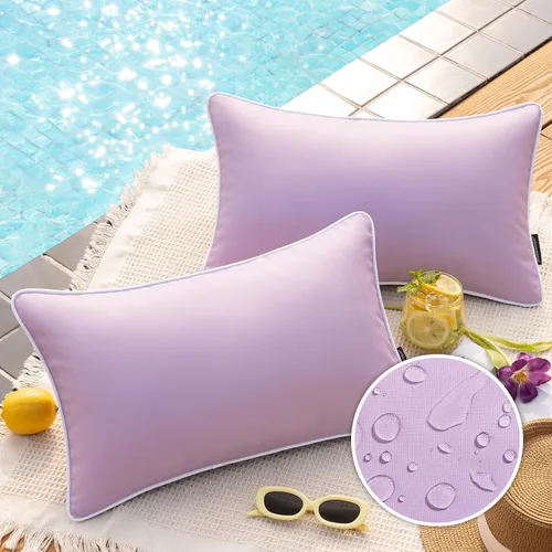 Vista 15 de Phantoscope - Juego de 2 fundas de almohada y cojín cuadradas decorativas, impermeables, para intemperie, sofás, carpas, 18 x 18 pulgadas