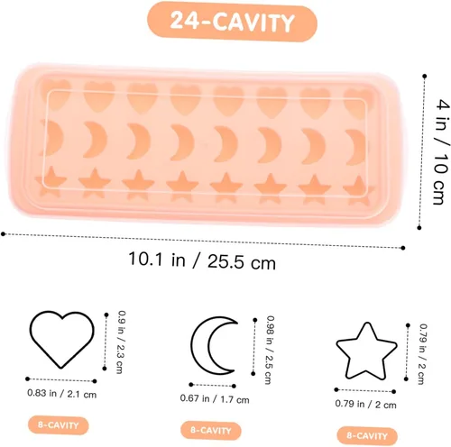 Vista 2 de OSALADI Molde de silicona para cubitos de hielo, moldes de chocolate con forma de estrella de cavidad, molde de jabón, moldes para hornear, molde