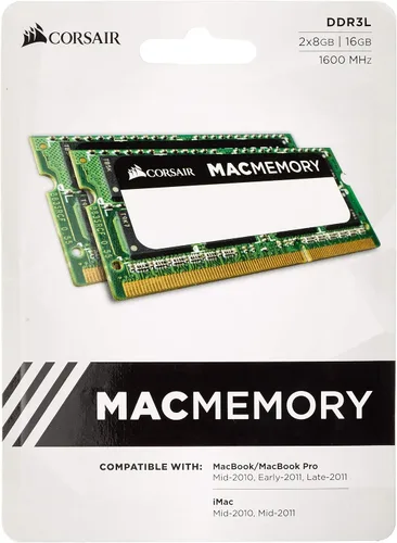 Vista 9 de Corsair CMSA8GX3M2A1066C7 Apple - Kit de doble canal DDR3 1066 (PC3 8500) 8 GB DDR3 de 204 pines para portátil con memoria SO-DIMM de 1.5 V